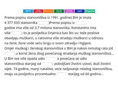 Stanovništvo Bosne i Hercegovine ( spolna i starosna struktura)