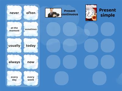 Time adverbs: present continuous and simple 
