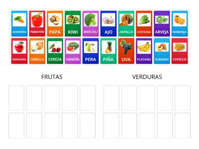  Clasificar frutas y verduras