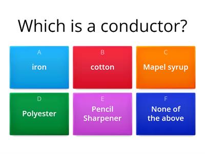 Quiz of Conductors and Insulators