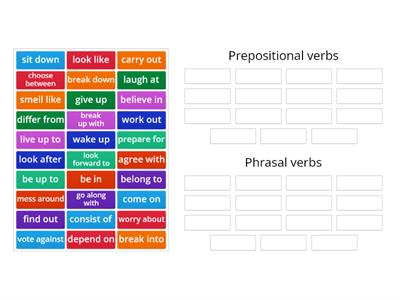 Prepositional and phrasal verbs