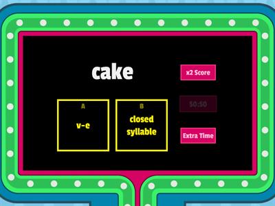 Closed Syllable VS Vowel Consonant e 