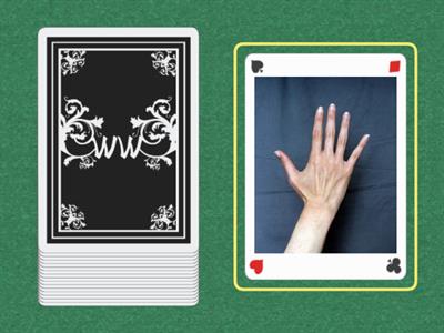 Which body parts are on cards?