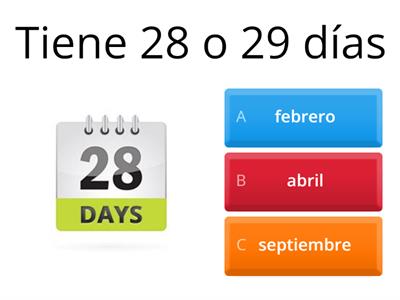 Preguntas sobre meses, días de la semana y estaciones