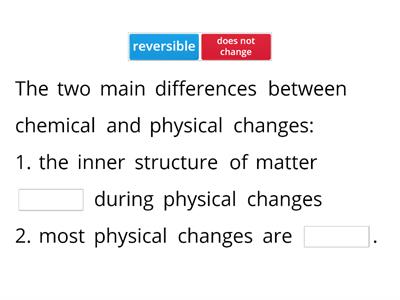 Unit 3.6 - Chemical Changes (missing words)