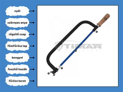 Kézi fémfűrész részei
