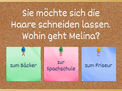 Wohin geht Melina?  (A2) 