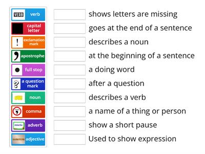  Match up punctuation