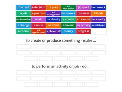 Collocations with make and do