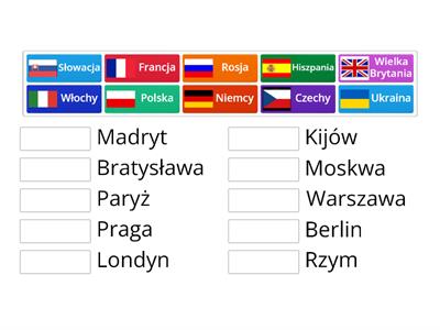 Copy of Wybrane państwa Europy i ich stolice