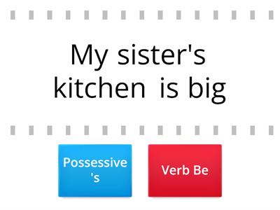 Possessive or verb be 