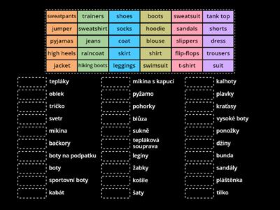 CLOTHES and SHOES: vocabulary