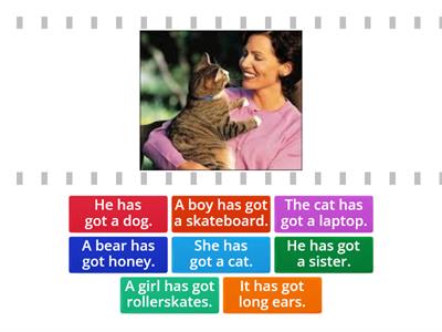Match the pictures with the sentences. 