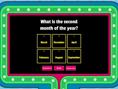 MONTHS OF THE YEAR, DAYS OF THE WEEK - ORDINAL NUMBERS