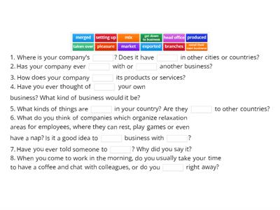 Business Vocabulary + Speaking
