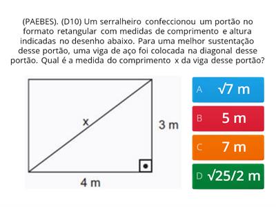 ATIVIDADE ENVOLVENDO O D10 E D27- SAEB 9º ANO