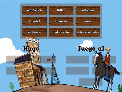 Los deportes: sort the words into Hago (I do) and Juego (I play)