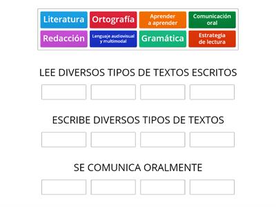 COMUNICACIÓN: SECCIONES SEGÚN CADA COMPETENCIA