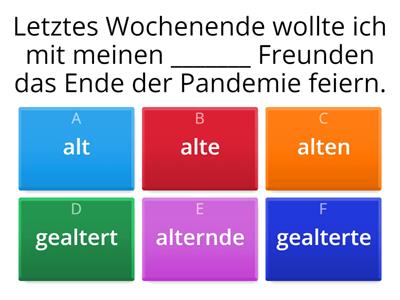 Adjektiv / Partizip I / Partizip II - Was ist richtig?