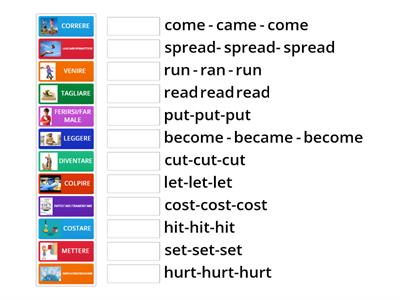 Irregular verbs - group 1 and 2