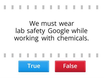 Lab Safety Rules-True or False