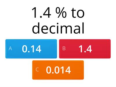 Conversion : Percent - Decimal - Fraction 
