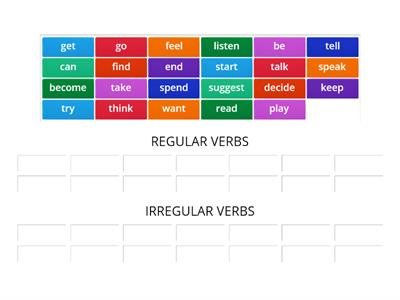 Past simple regular and irregular verbs