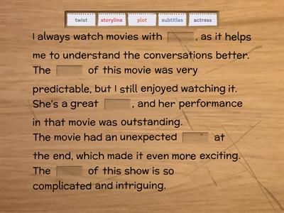 Movies (Use of Vocabulary)