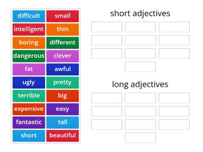 Long and short adjectives 