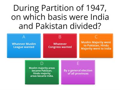 History of Pakistan-quiz