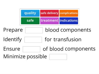 Four general objectives of transfusion medicine.
