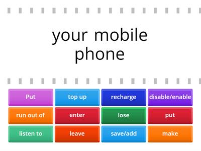 Collocations: using a mobile phone