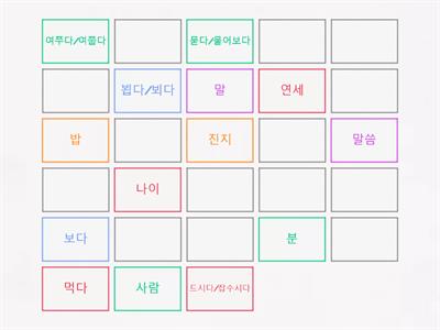 특별한 낱말을 사용하는 높임말