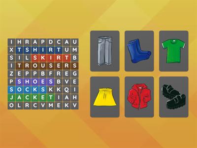 KB 1 Unit 8 My Clothes (Wordsearch)