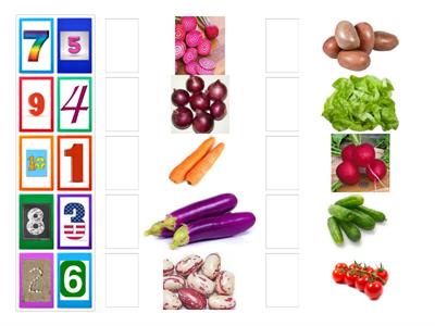 Asociere cifra cu numărul de elemente - Grădina mea de legume