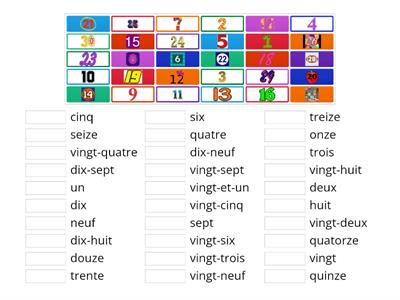 French numbers 1-30