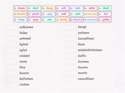 Adjectives in English and Finnish (Dive into English 1, p. 210)