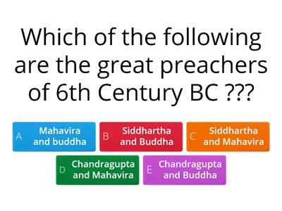 History Quiz : Mahavira and Buddha - The Great Preachers