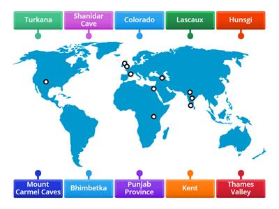 SST - Map showing major Archeological Sites Linked to Early Humans (class 6th) 