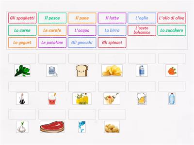 Alimenti e bevande in italiano 