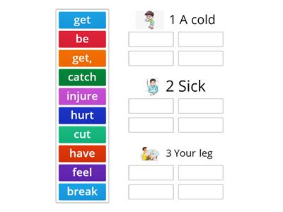 Verbs to describe illnesses