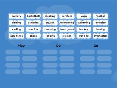 Collocations - play, go & do