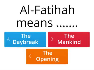 Surah Poster Quiz: Al-Fatihah
