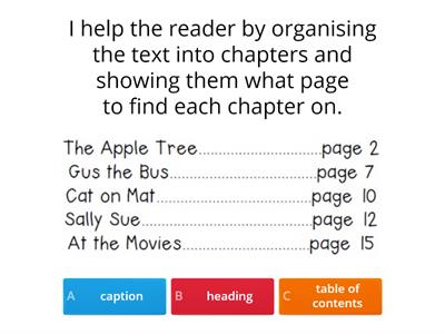 Non-Fiction Text Features