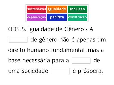 Agenda 2030 - Eixo Social das ODS (Jogo Feito Pelo Grupo Força internacional)
