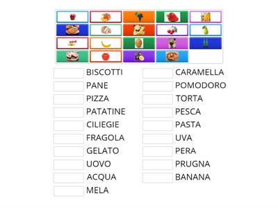 Cibo da studiare in italiano / tessere