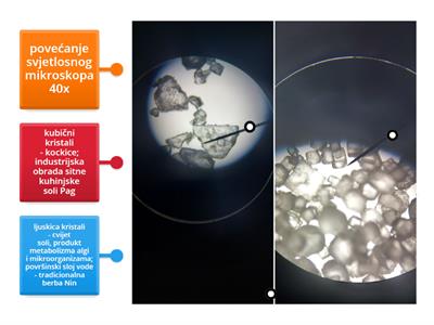 Mikroskopiranje i uspoređivanje kristala kuhinjske soli - TN Nin