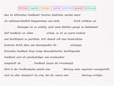 Mündliches Feedback geben