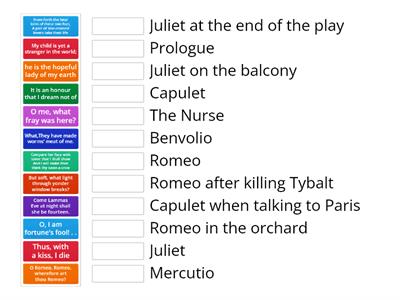 Romeo and Juliet - who said what?