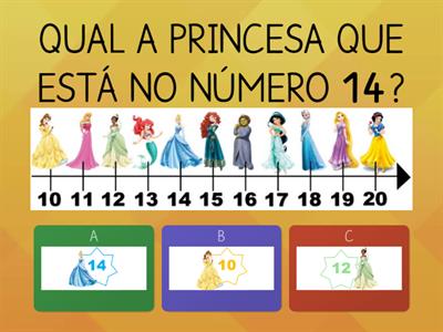 Números 10 a 20 na Reta Numérica com as Princesas